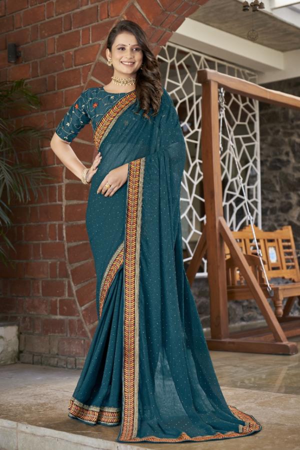 Sutram Hit Colour 11 Party Wear Embroidery Saree Collection